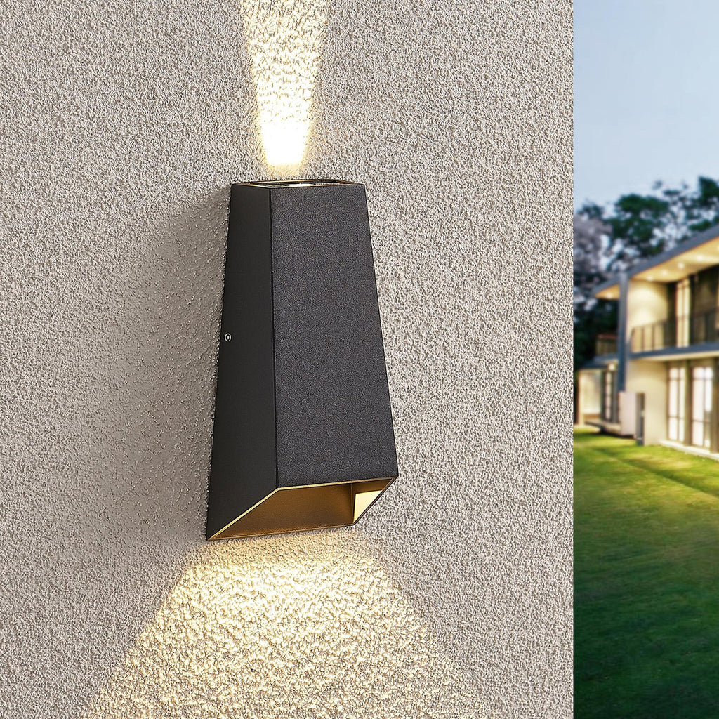 LED utevegglampe Dagur mørkegrå aluminium IP54 bakside