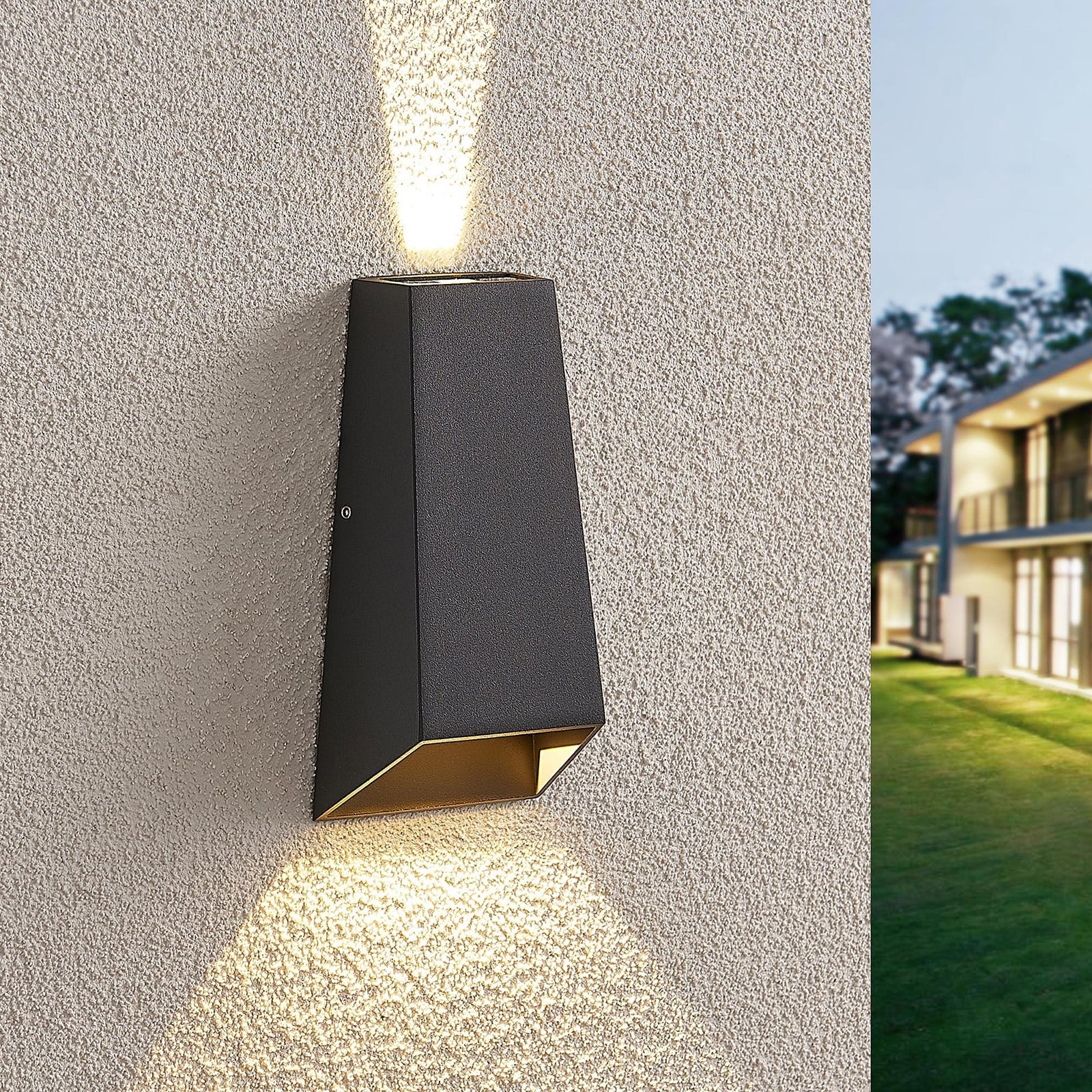 LED utevegglampe Dagur mørkegrå aluminium IP54 bakside