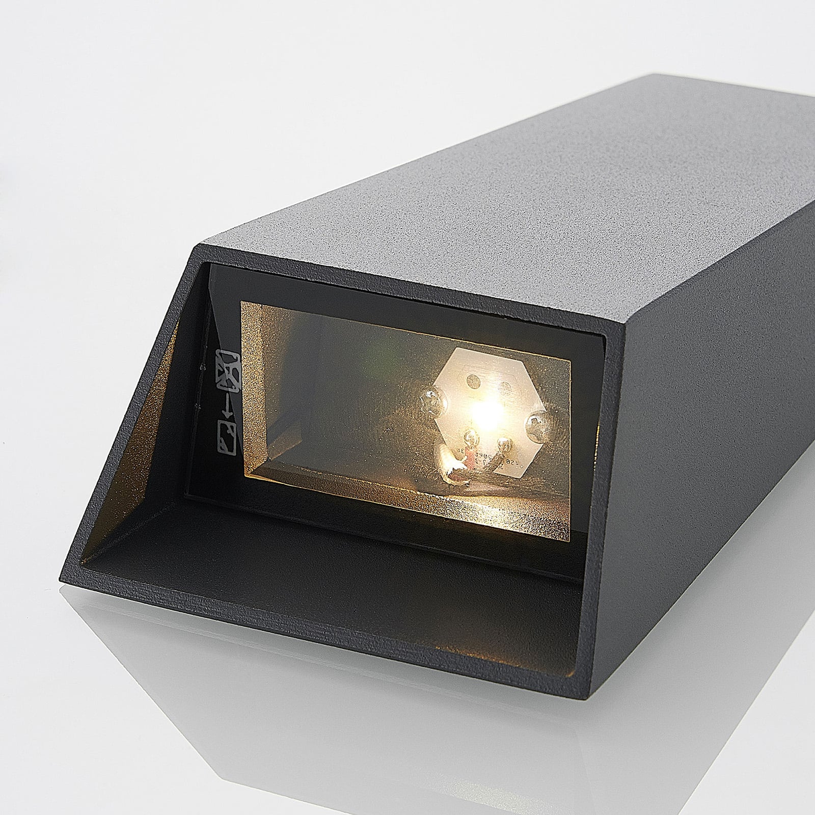 LED utevegglampe Dagur mørkegrå aluminium IP54 side 1