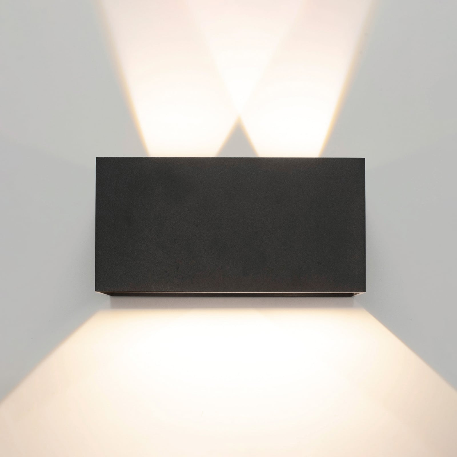 LED utevegglampe Davos double dimbar antrasitt IP54 bakside