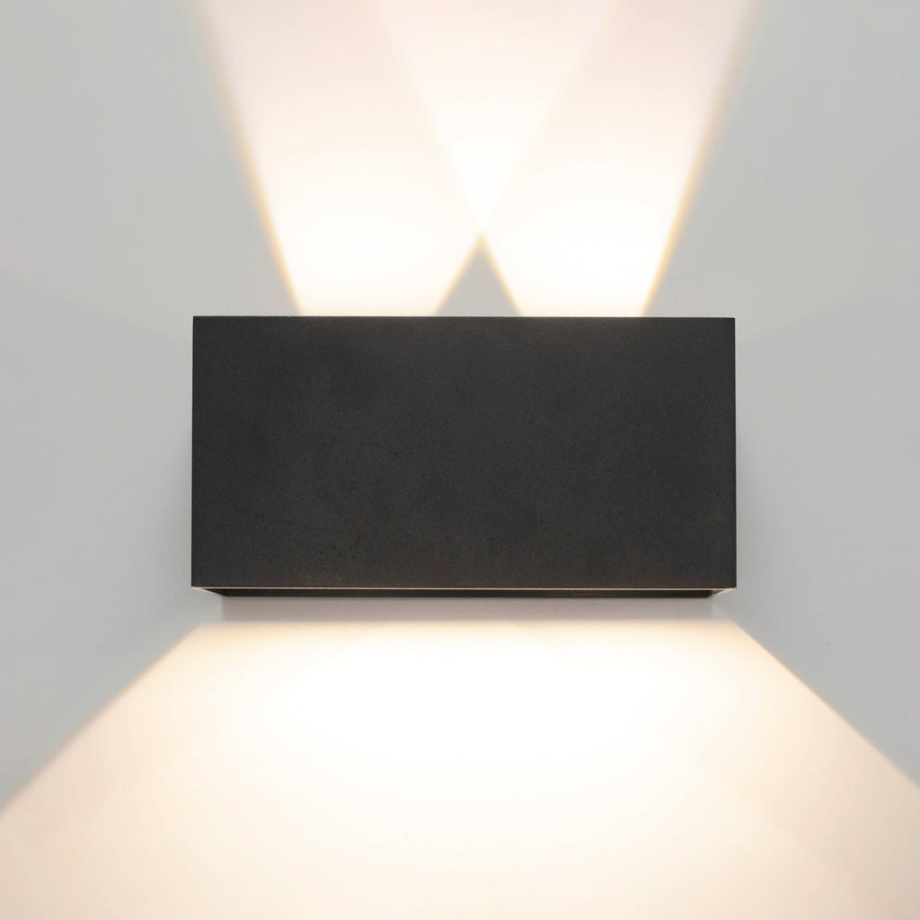 LED utevegglampe Davos double dimbar antrasitt IP54 bakside
