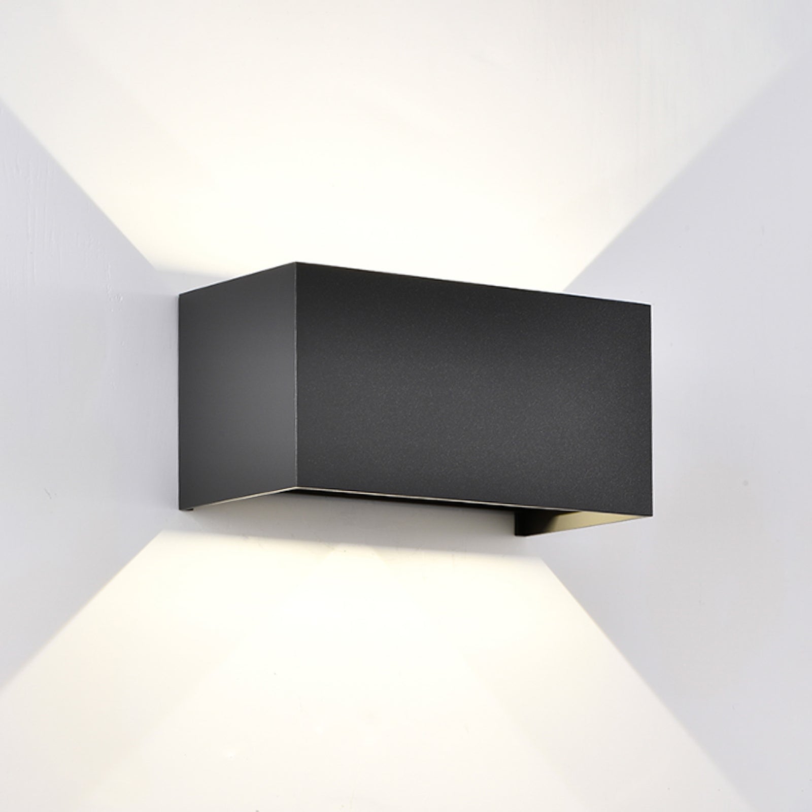 LED utevegglampe Davos double svart dimbar IP54 bakside