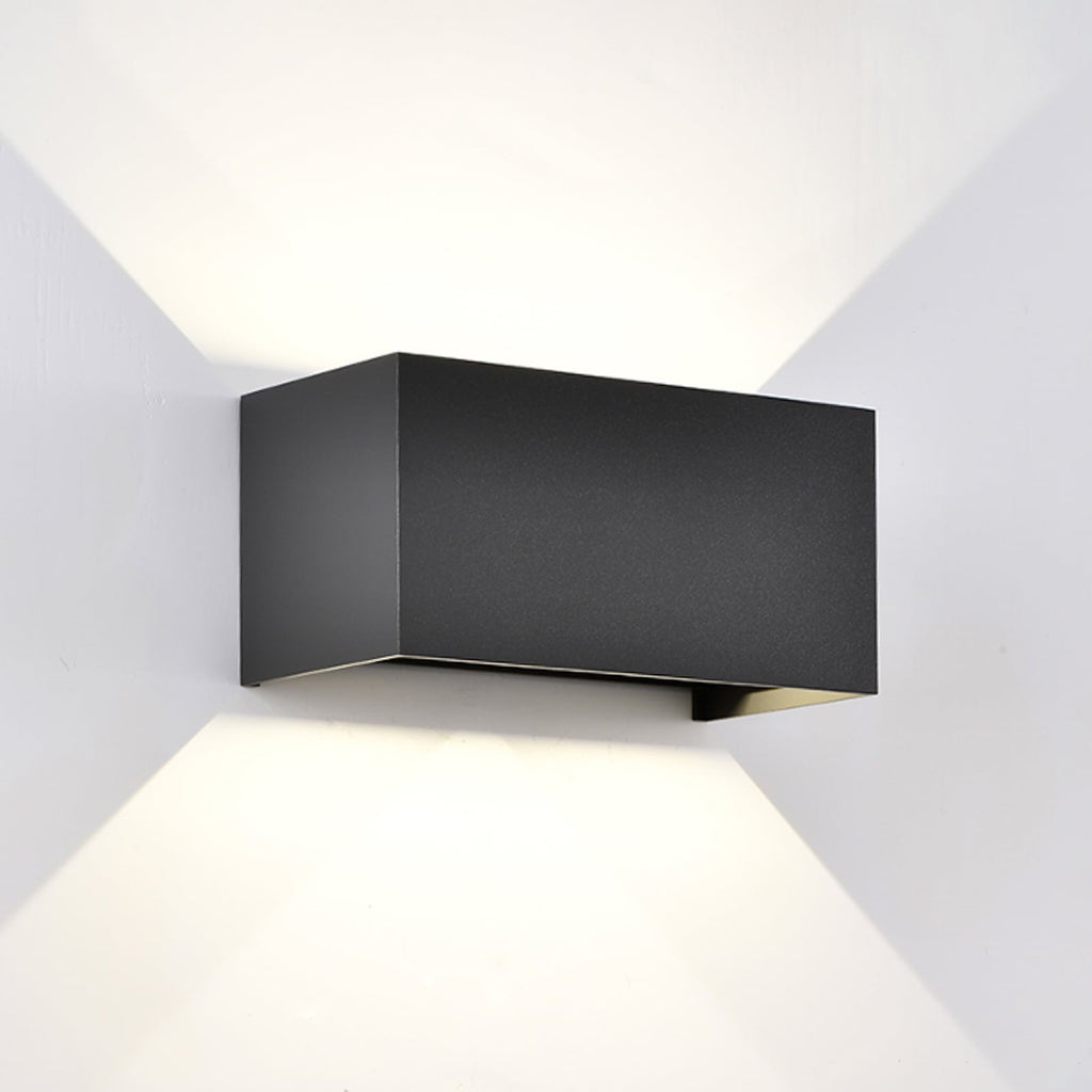 LED utevegglampe Davos double svart dimbar IP54 bakside
