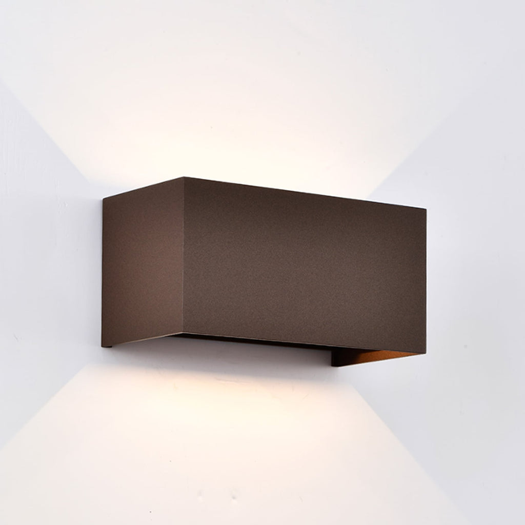 LED utevegglampe Davos double rustfarget side