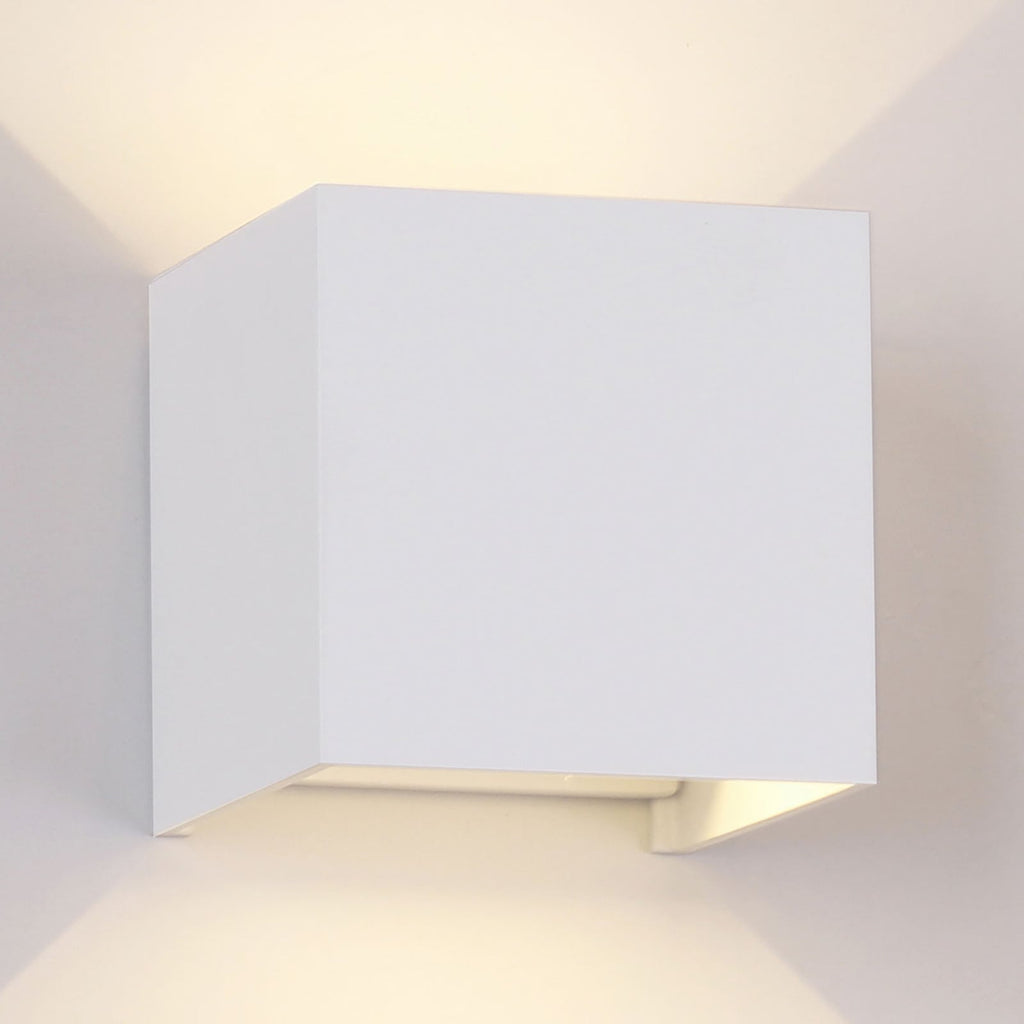 LED utevegglampe Davos firkantet aluminium fra forfra