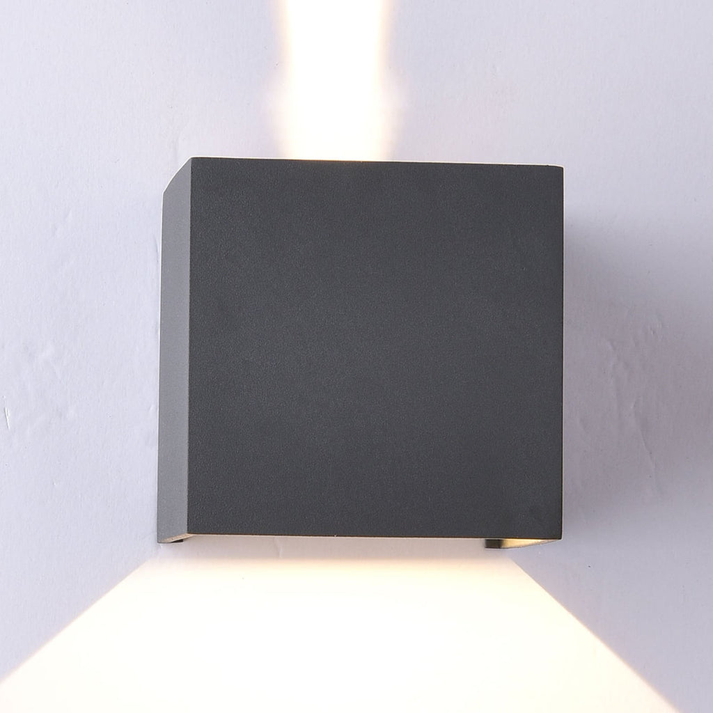 LED utevegglampe Davos firkantet aluminium foran