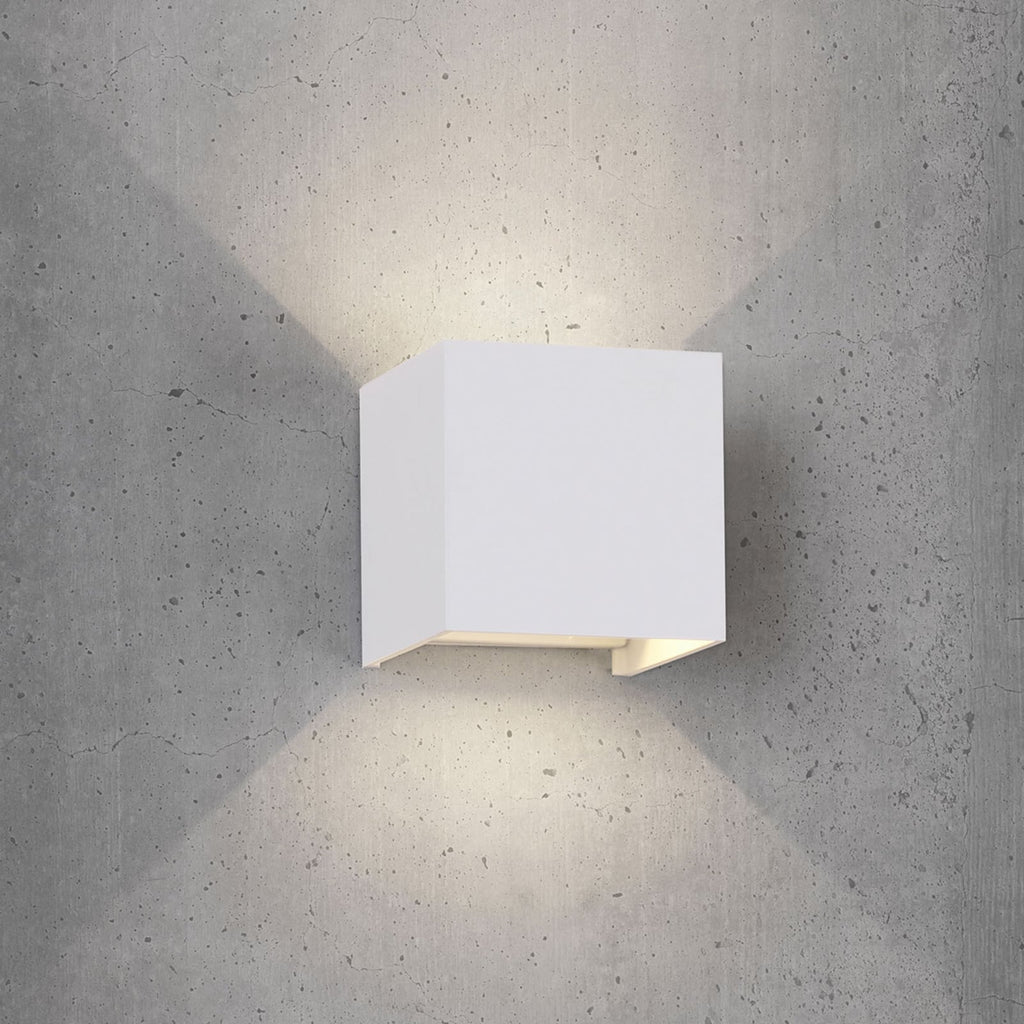 LED utevegglampe Davos firkantet aluminium bakside