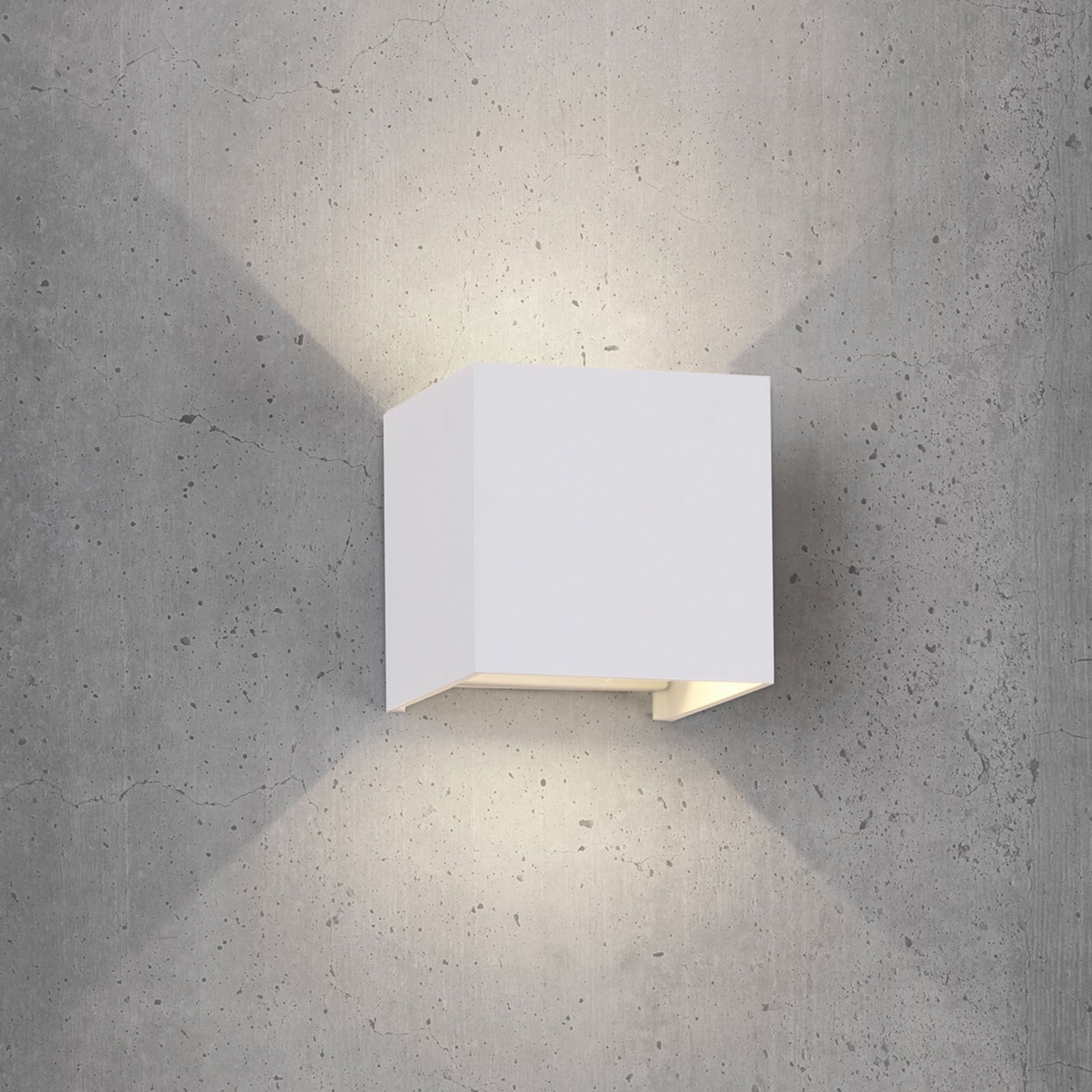 LED utevegglampe Davos firkantet aluminium bakside