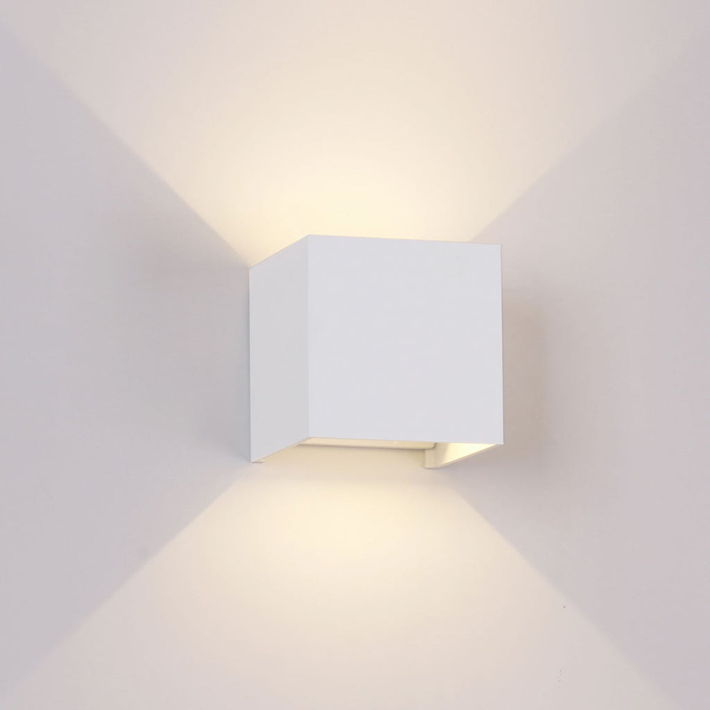 Detaljbilde av LED utevegglampe Davos firkantet aluminium