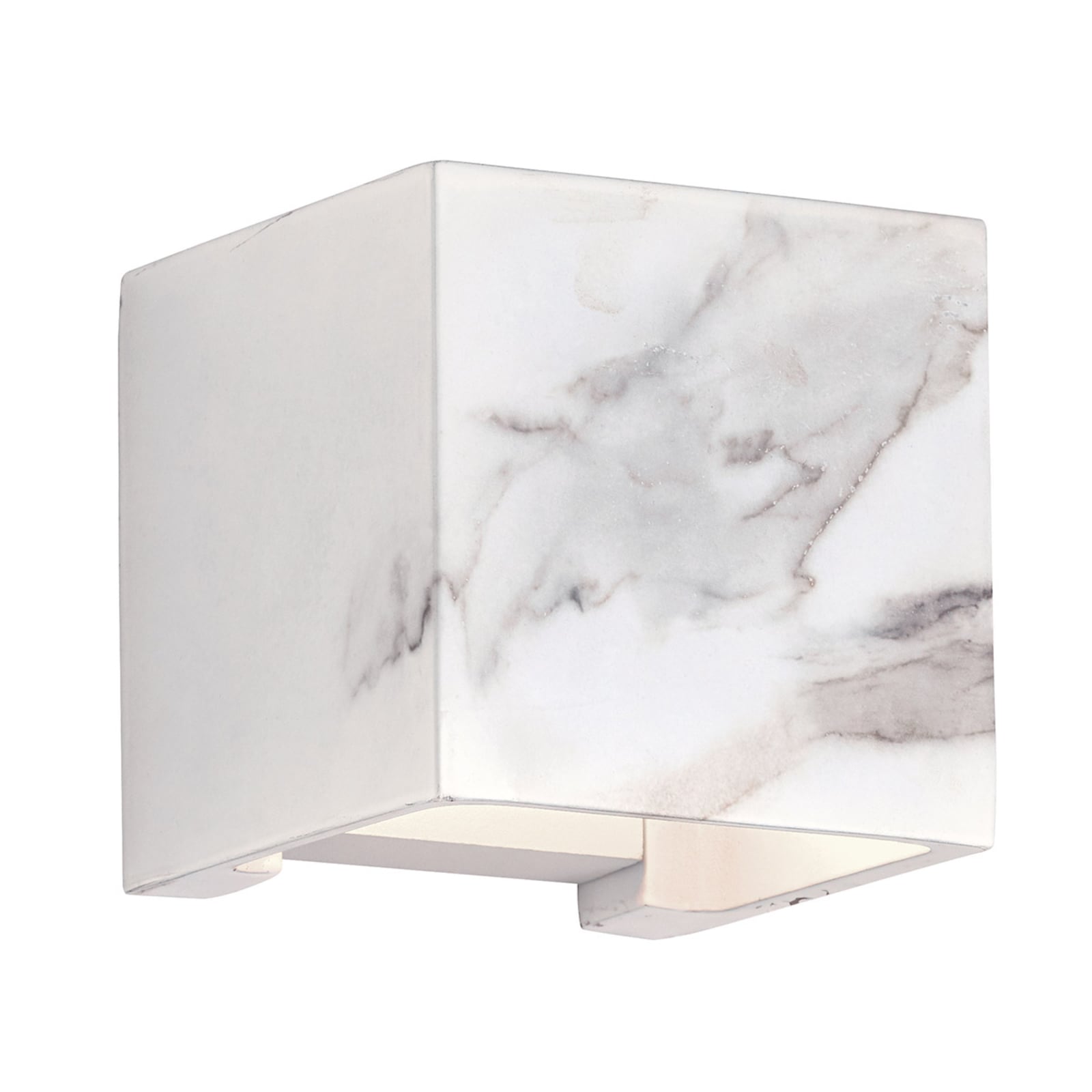 LED utevegglampe Davos justerbar marmorlook hvit IP65 forside