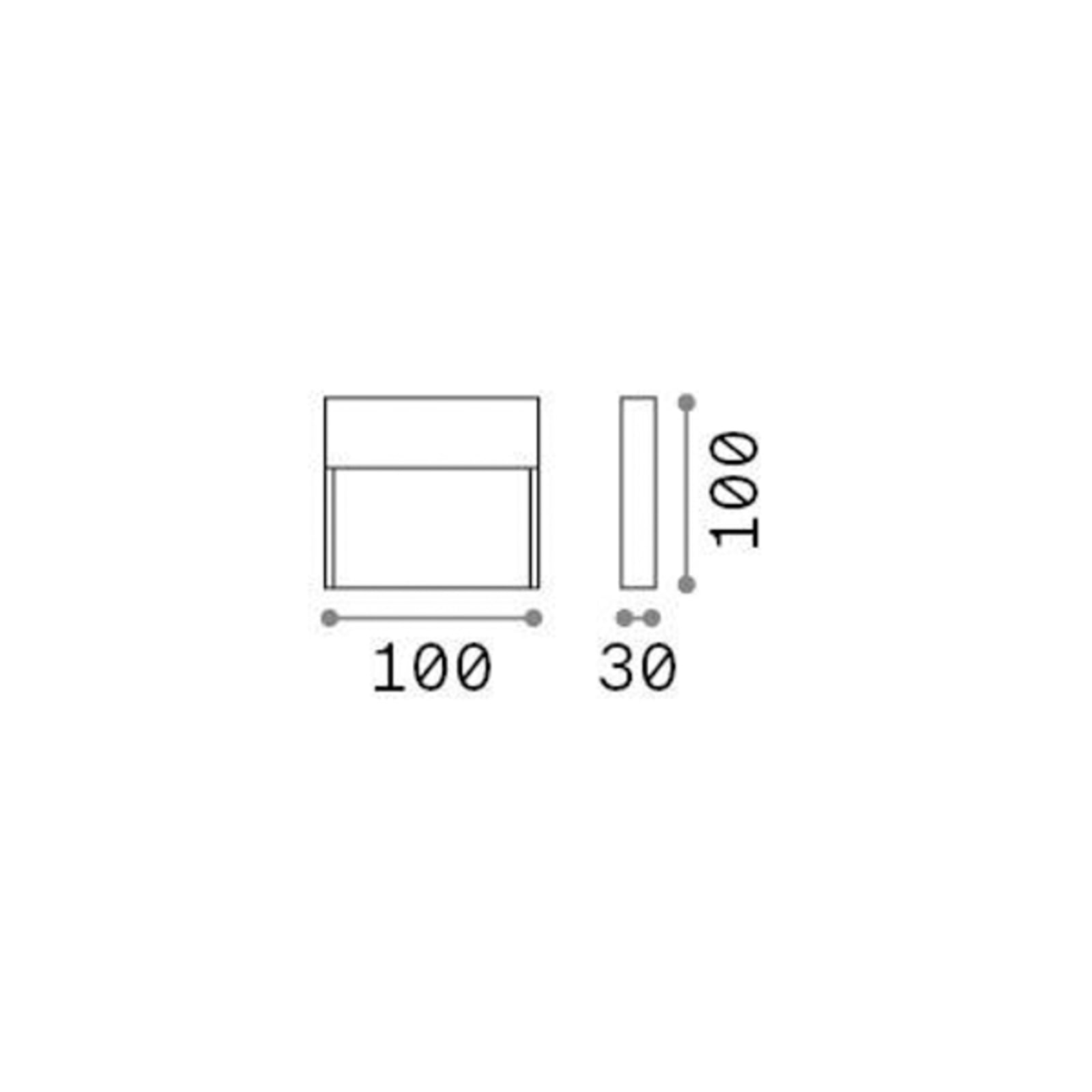 LED utevegglampe Dedra brun 10x10 cm IP65 montert