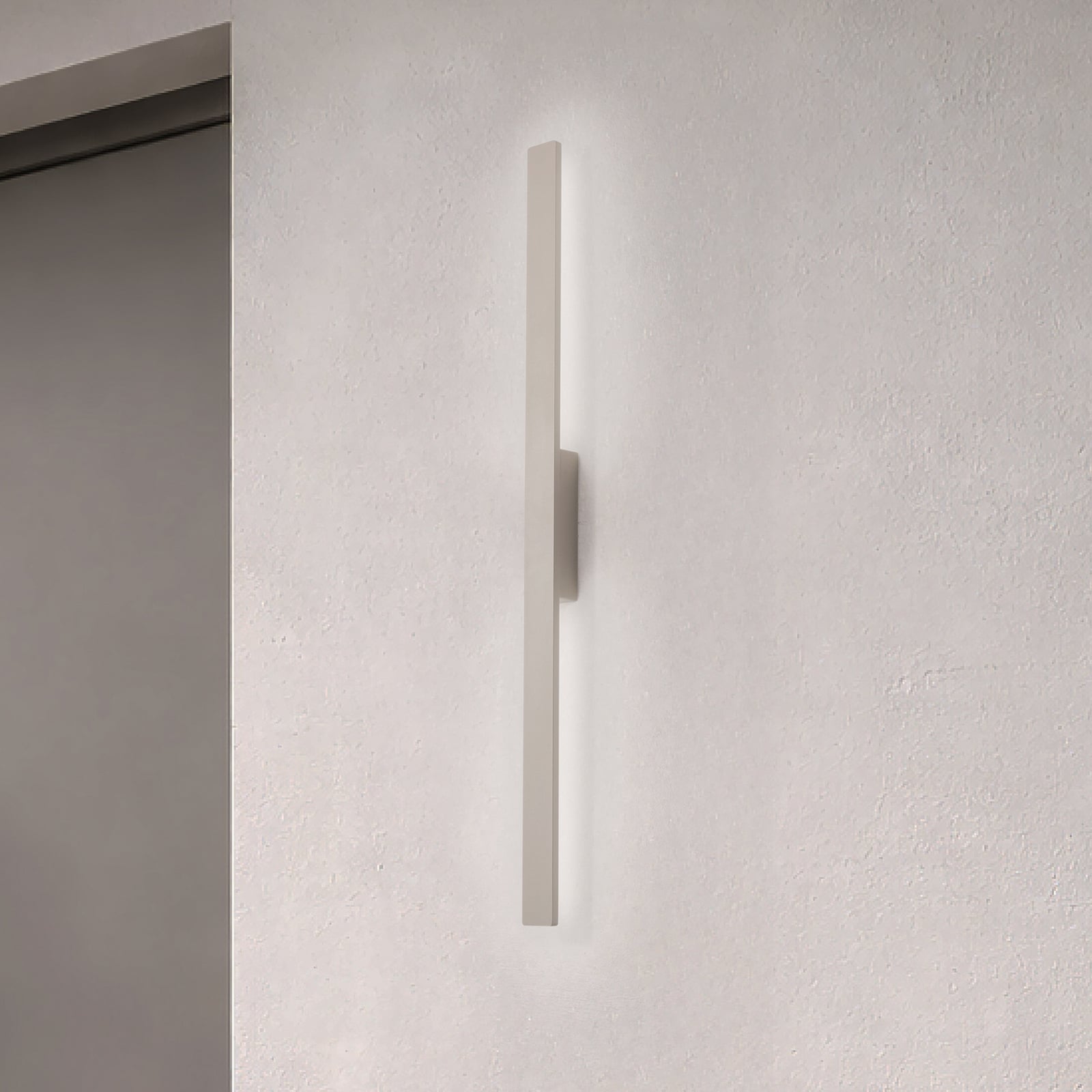 LED utevegglampe Demi M sand aluminium H100 cm IP54 forside