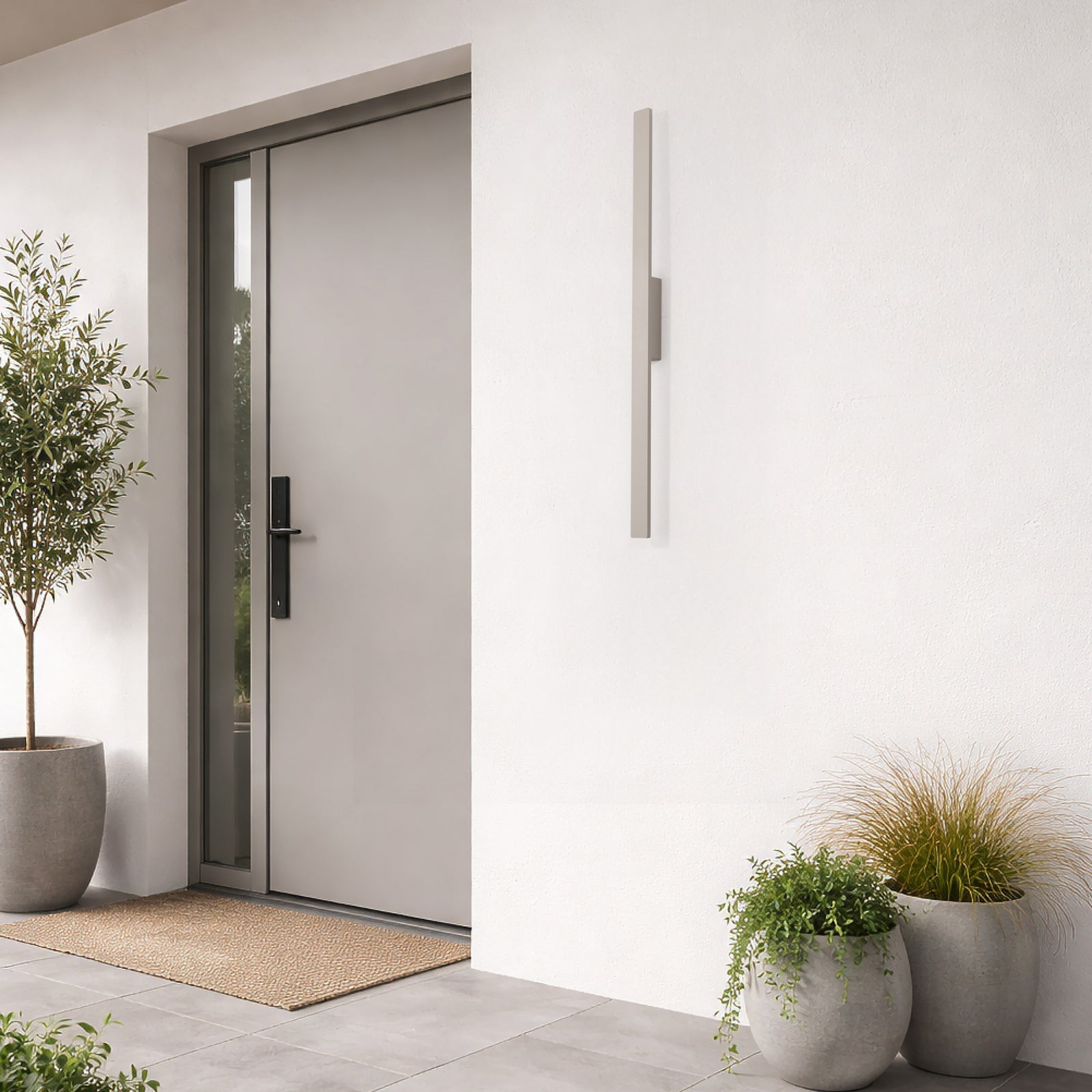 LED utevegglampe Demi M sand aluminium H100 cm IP54 detalj