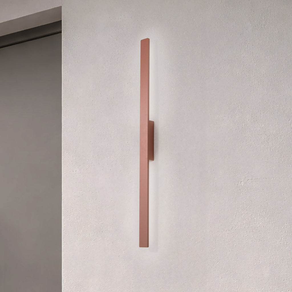 LED utevegglampe Demi M teglrød aluminium forfra