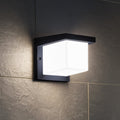 LED utevegglampe Desella terningformet antrasitt IP44 10W forfra