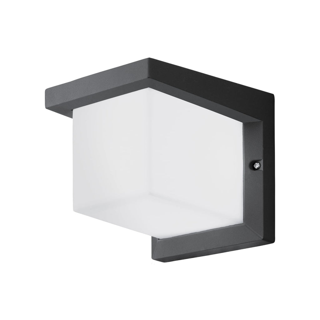 Nærbilde av LED utevegglampe Desella terningformet antrasitt IP44 10W