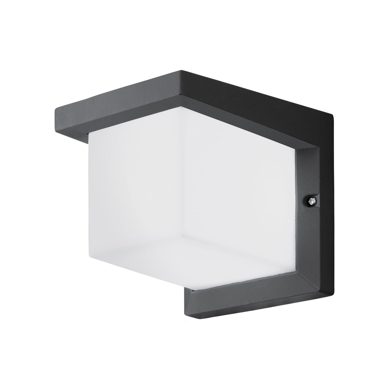 Nærbilde av LED utevegglampe Desella terningformet antrasitt IP44 10W