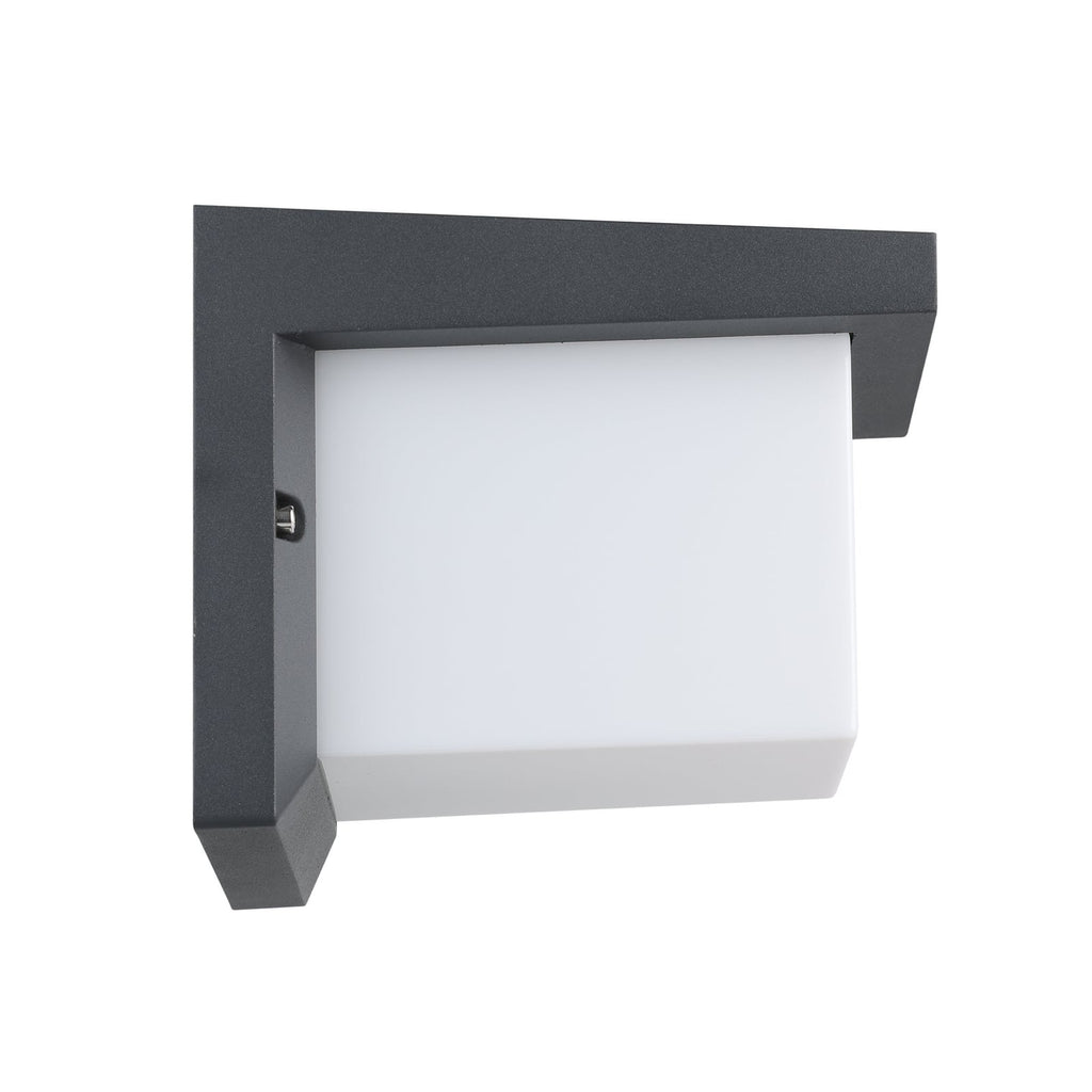 LED utevegglampe Desella terningformet antrasitt IP44 10W lysdetalj