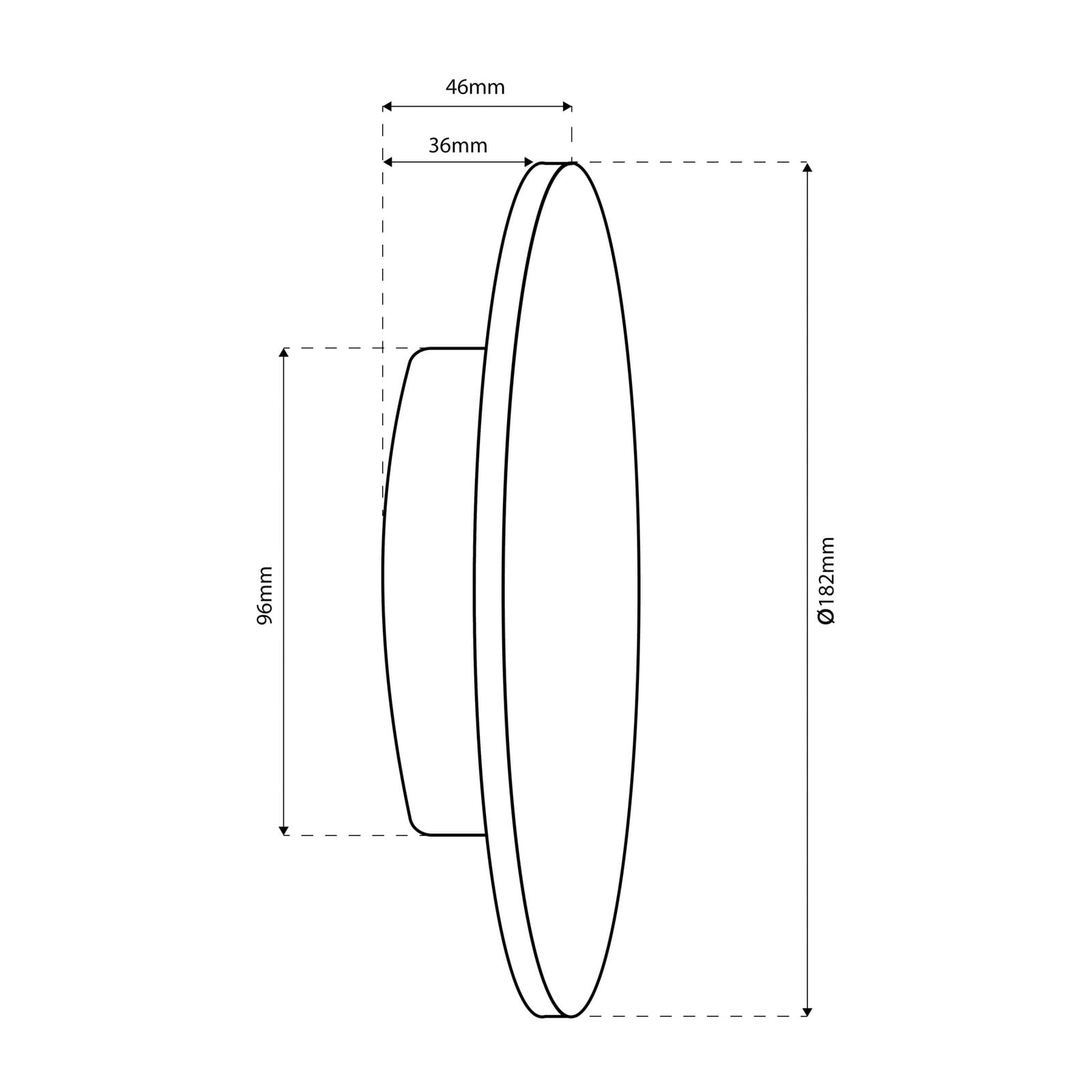 LED utevegglampe Disk svart Ø18 cm IP65 Milagro Lighting montert på vegg