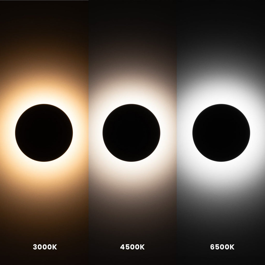 LED utevegglampe Disk svart Ø18 cm IP65 Milagro Lighting med justerbar fargetemperatur