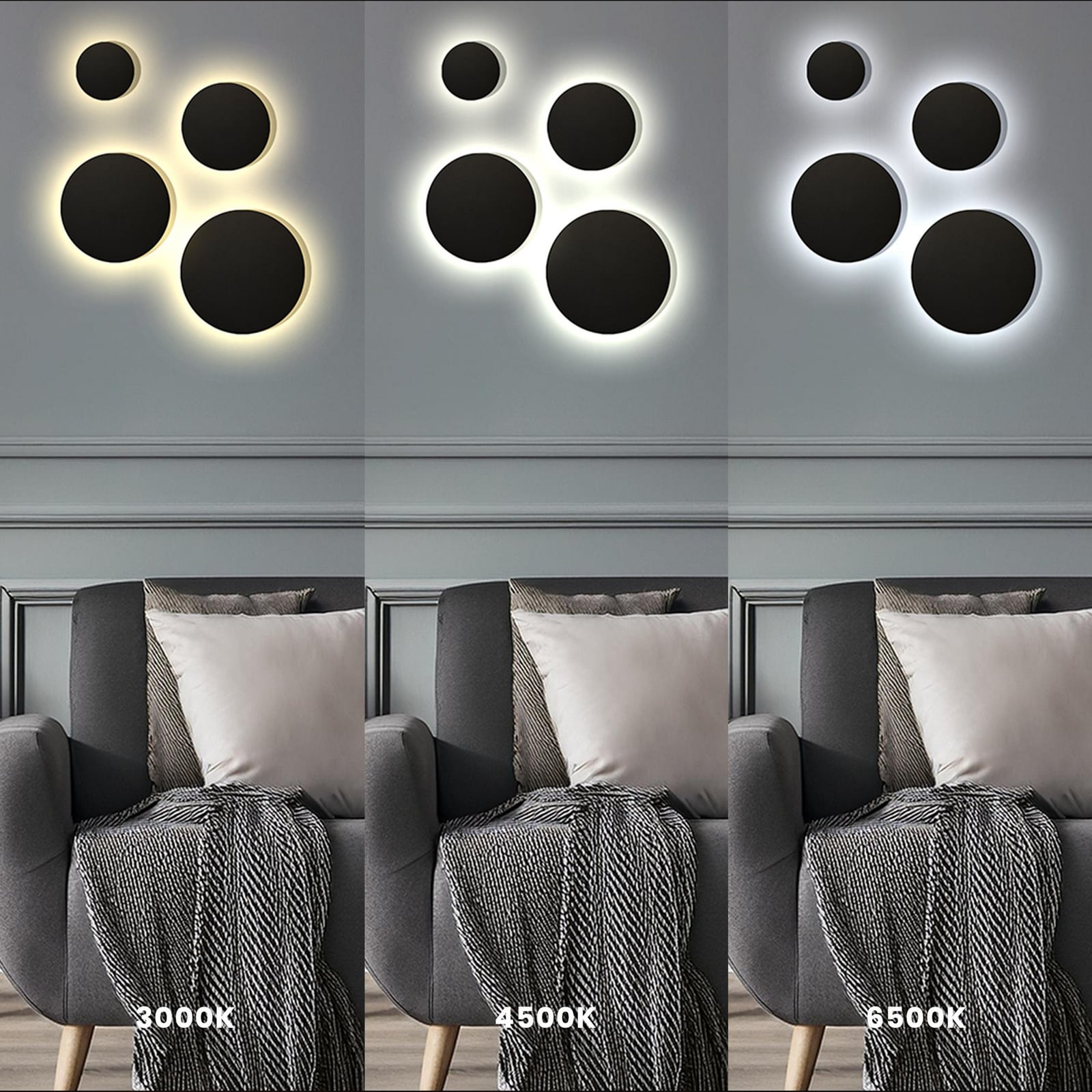LED utevegglampe Disk svart Ø18 cm IP65 Milagro Lighting lyser opp utendørsområde