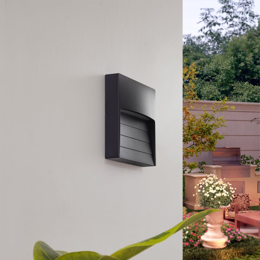 LED utevegglampe Elissa svart CCT IP65 20 cm detalj av lyskilde