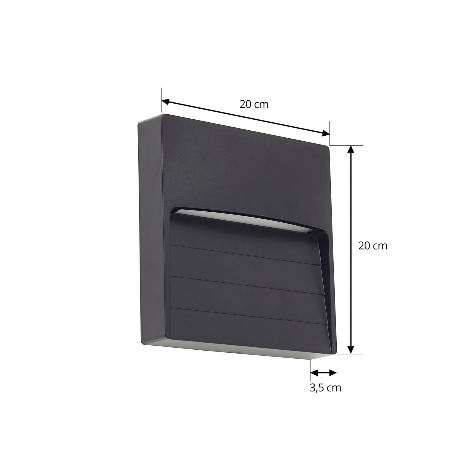 LED utevegglampe Elissa svart CCT IP65 20 cm nærbilde av DIP-bryter