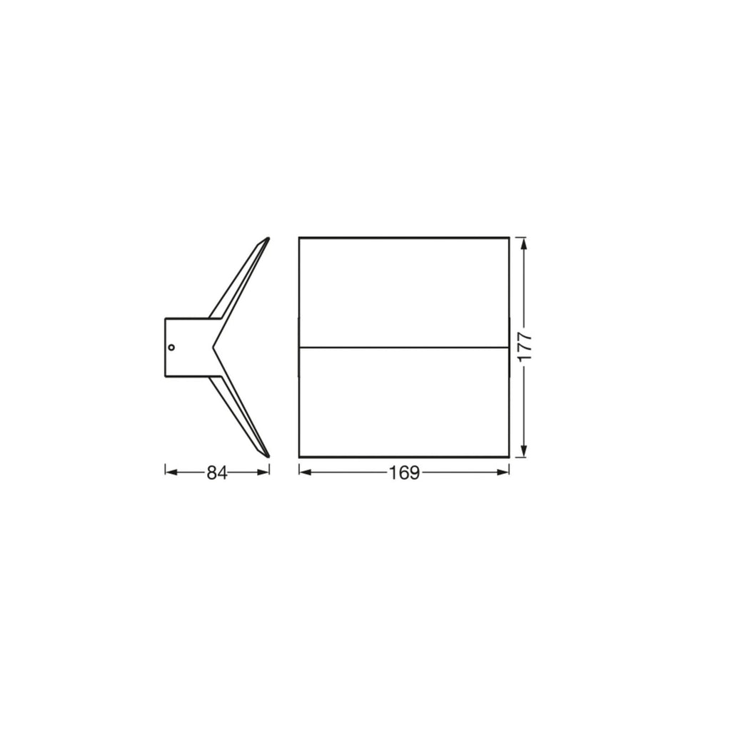 LED utevegglampe Endura Style Bat aluminium IP44 bakside