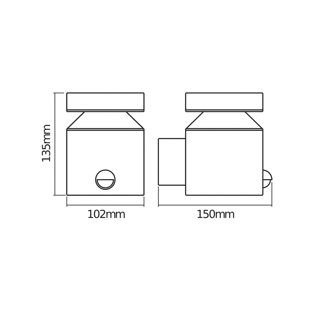 LED utevegglampe ENDURA STYLE CYLINDER med sensor bakside