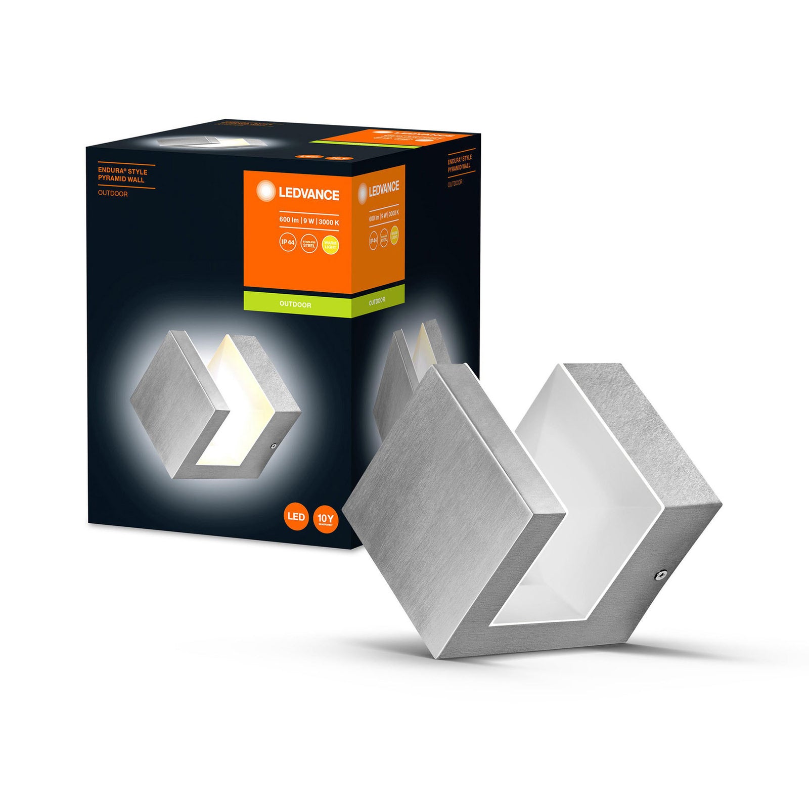 Bakside av LED utevegglampe Endura Style Pyramid 9W IP44