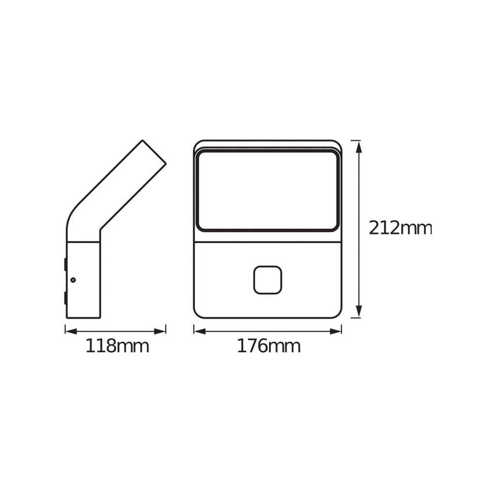 LED utevegglampe ENDURA STYLE WIDE bakside med monteringsdetaljer