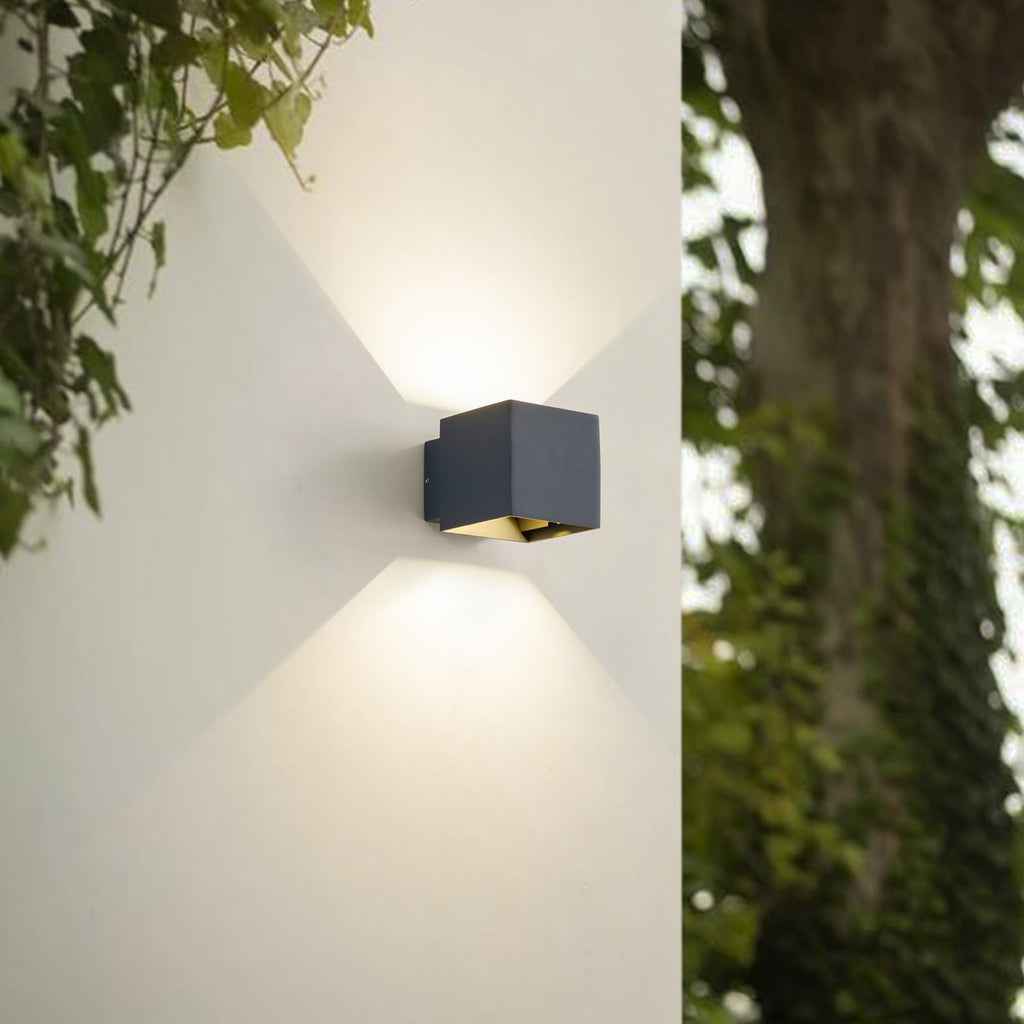 LED utevegglampe Esani opp og ned antrasitt Lindby bakside
