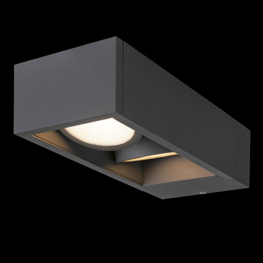Sideprofil av Eskina Frame 2-lys CCT aluminium IP65 utevegglampe