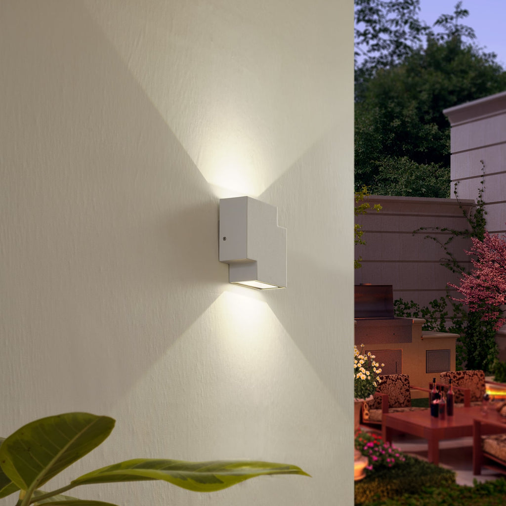 LED utevegglampe Fendir aluminium hvit 10,5 cm bakside