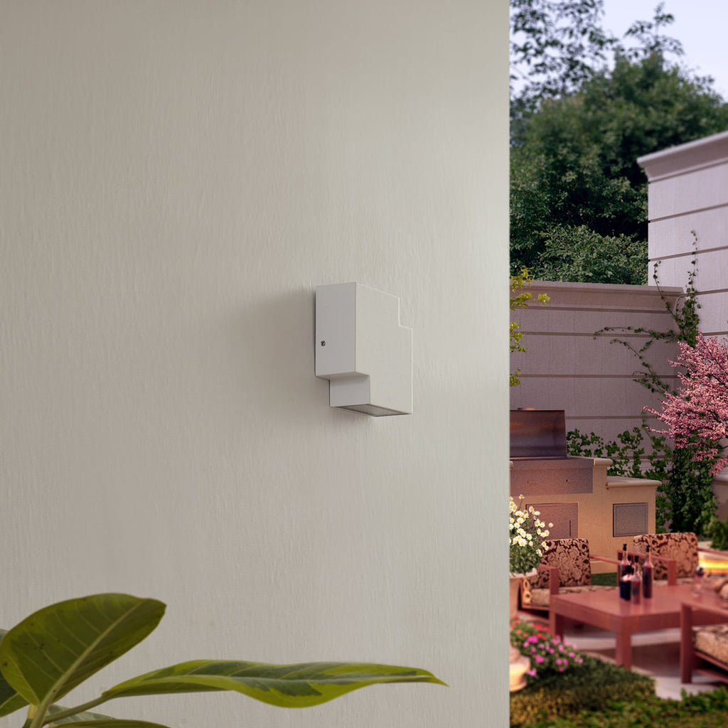 LED utevegglampe Fendir aluminium hvit 10,5 cm detalj