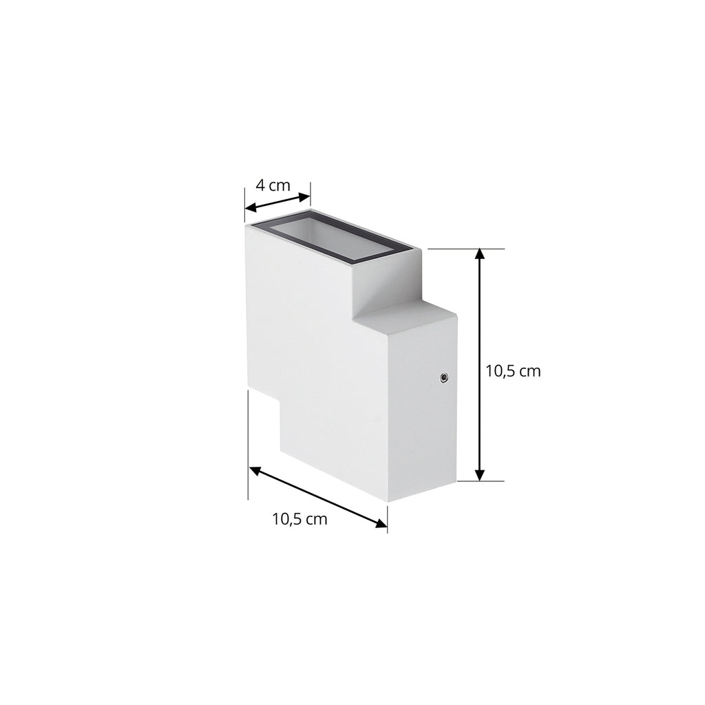 LED utevegglampe Fendir aluminium hvit 10,5 cm nærbilde