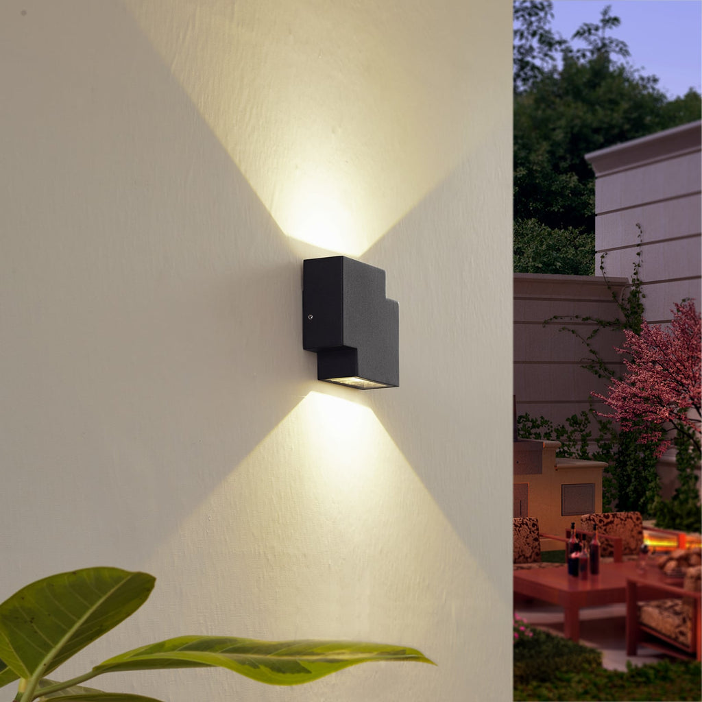LED utevegglampe Fendir svart aluminium bakside