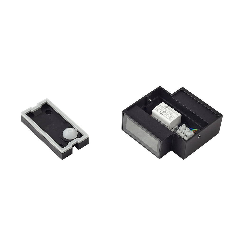 LED utevegglampe Fendir svart aluminium detalj av glass