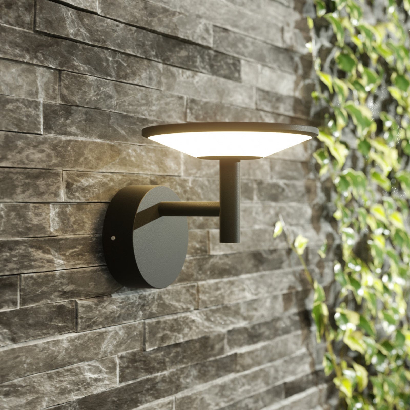 LED utevegglampe Fenia antrasitt aluminium bakside