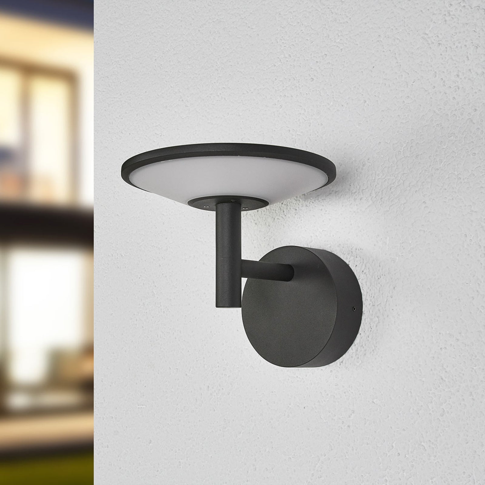 LED utevegglampe Fenia antrasitt aluminium detalj av lampe