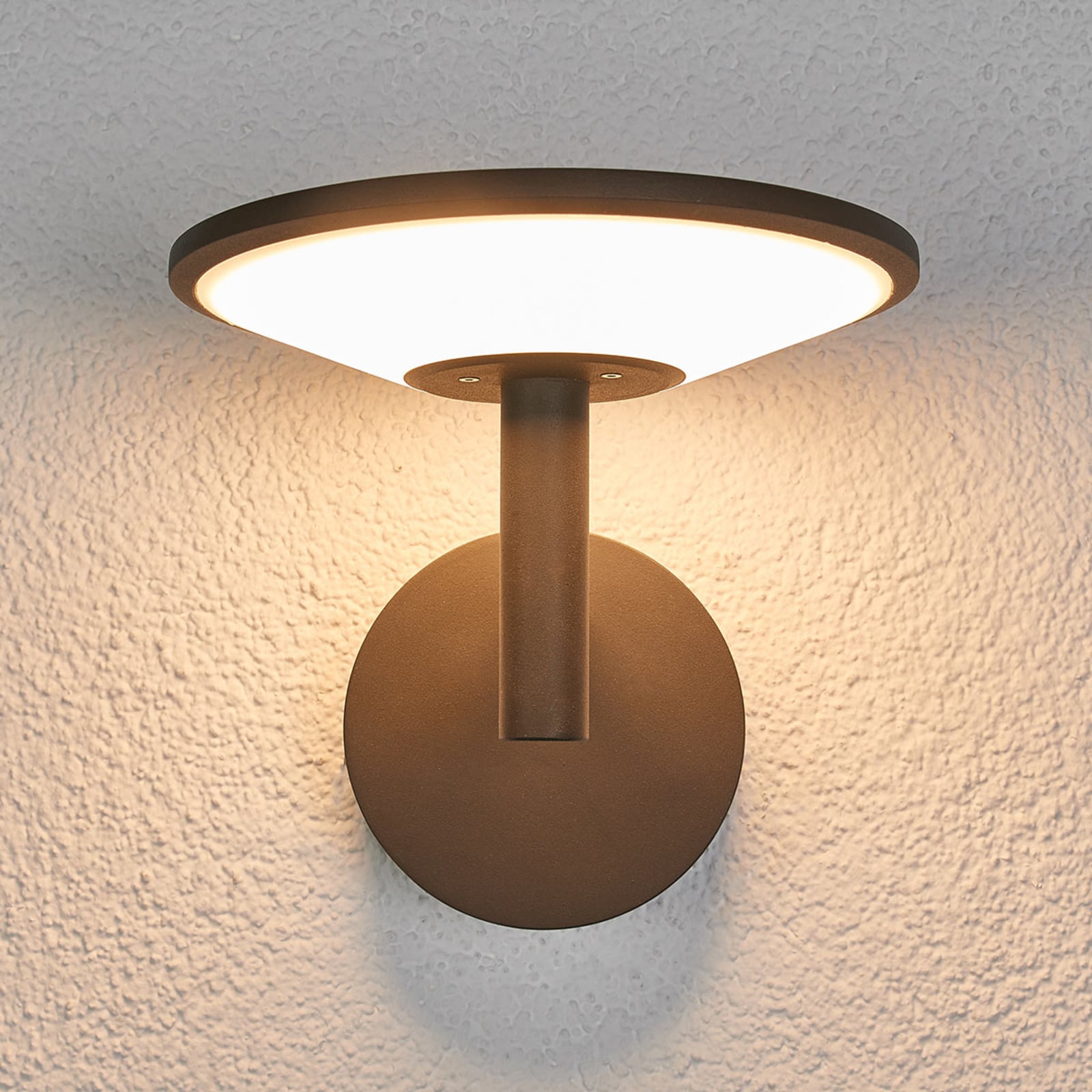 LED utevegglampe Fenia antrasitt aluminium montert på vegg