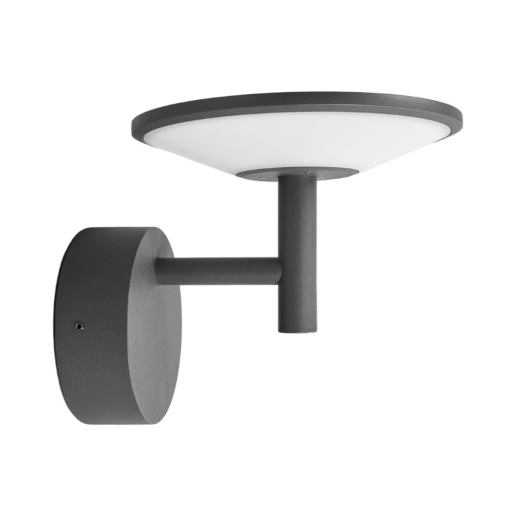 LED utevegglampe Fenia antrasitt aluminium nærbilde av LED-lys