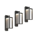 LED utevegglampe Ferdinand 3er-sett grå 38 cm IP54 forfra