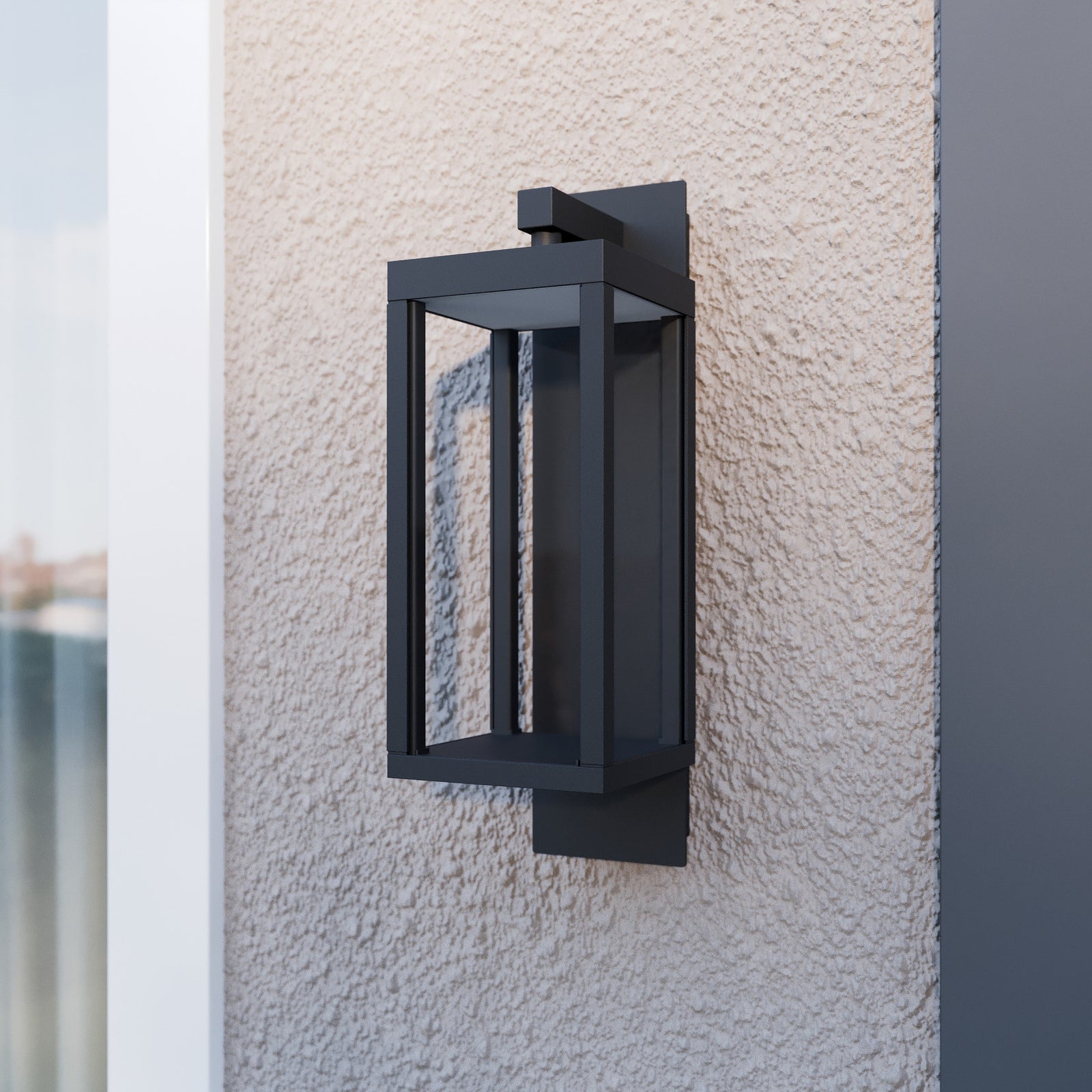 LED utevegglampe Ferdinand 3er-sett grå 38 cm IP54 detalj av glass og aluminium