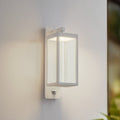 LED utevegglampe Ferdinand med bevegelsessensor hvit forfra