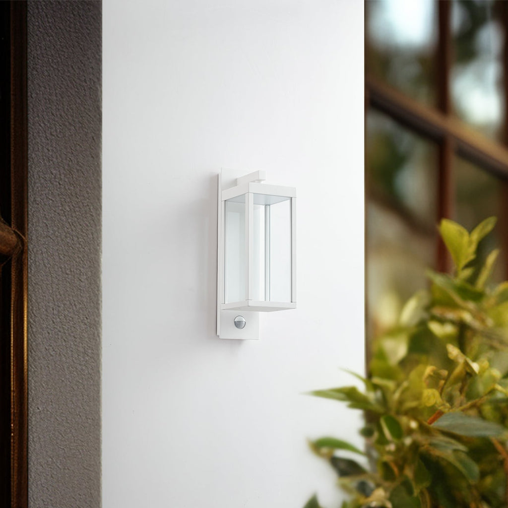 LED utevegglampe Ferdinand med bevegelsessensor hvit detalj