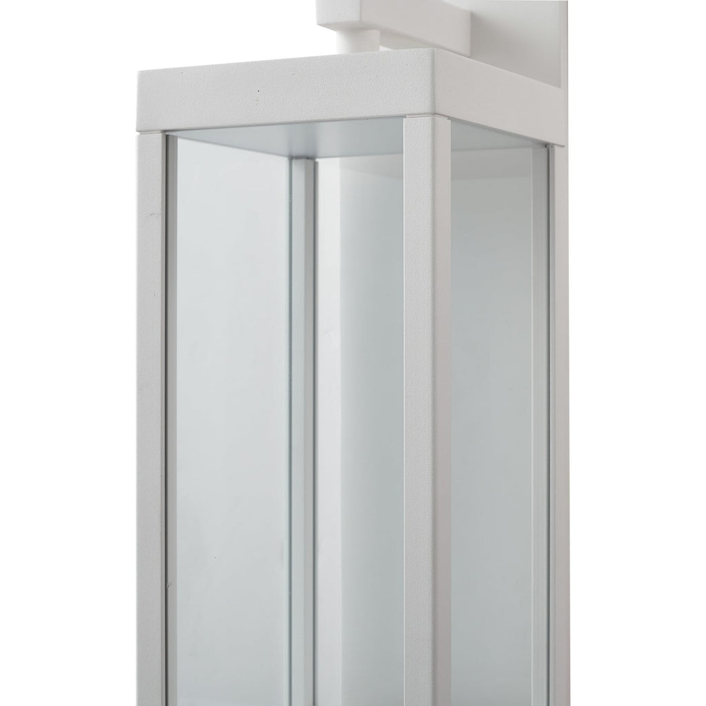 LED utevegglampe Ferdinand hvit aluminium sett fra siden