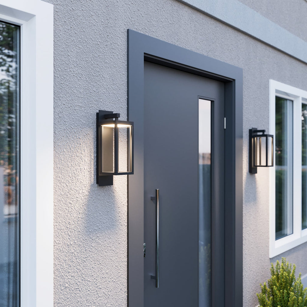 LED utevegglampe Ferdinand lanterneform grå bakside