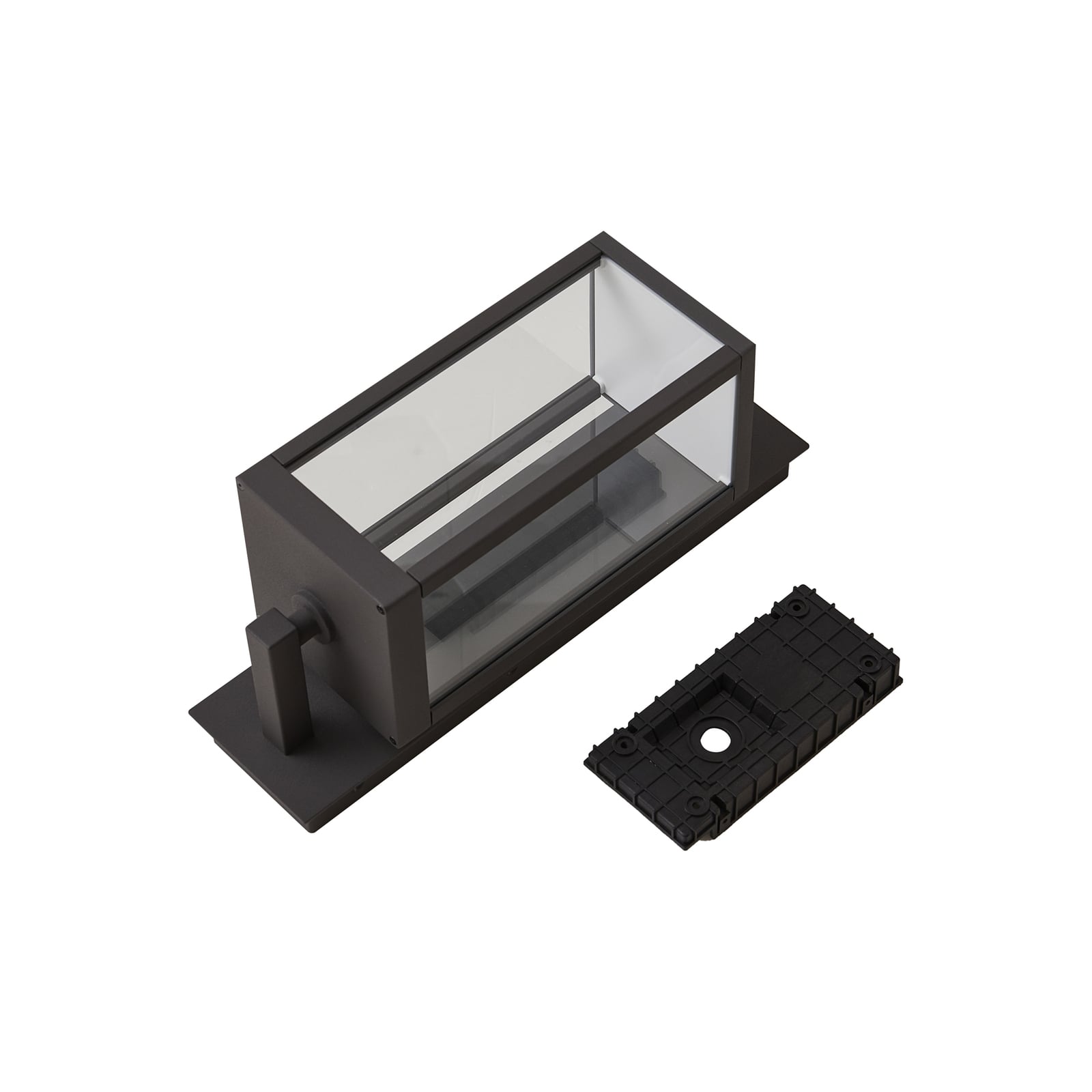 LED utevegglampe Ferdinand lanterneform grå 38 cm IP54 - Lucande