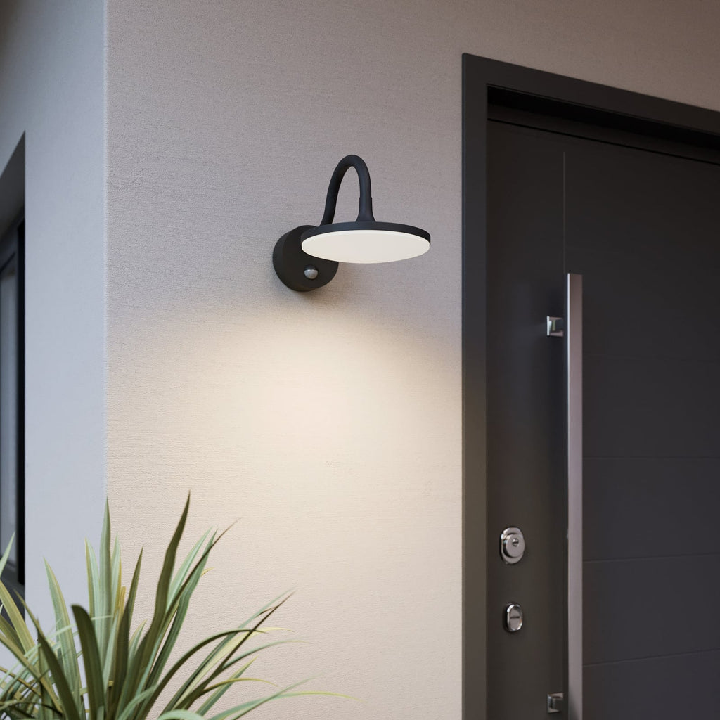 LED utevegglampe Fineria med bevegelsessensor bakside